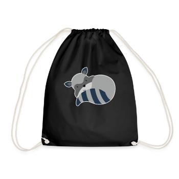 Raccoon cute animals raccoons raccoons - Drawstring Bag - black - Front