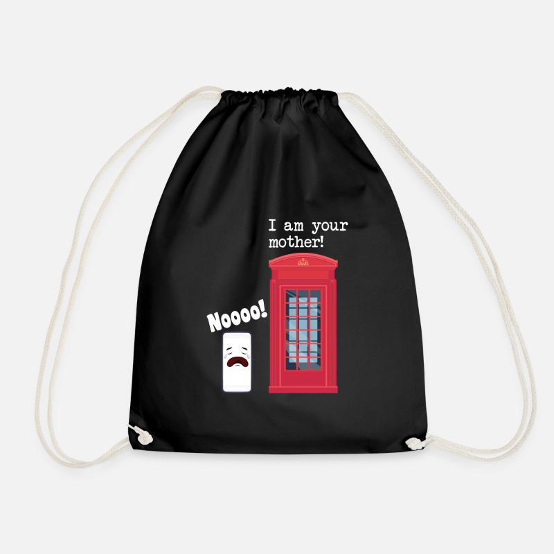 Phone booth smartphone i am your mother! Nooooo! - Drawstring Bag - black