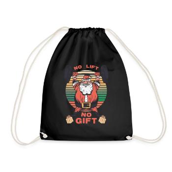 Santa Gym No Lifting No Gift Christmas Fit - Drawstring Bag - black - Front