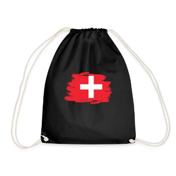 Switzerland - Drawstring Bag - black - Front