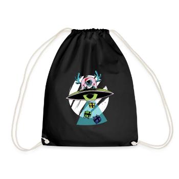 Christmas aliens - Drawstring Bag - black - Front