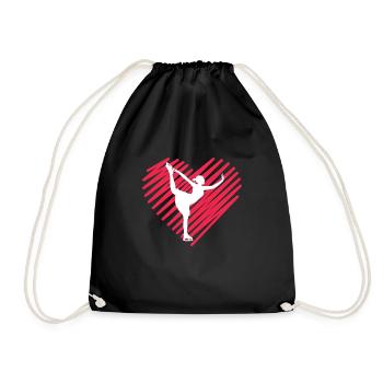 Figure skating ice skate rink ice skating gift - Drawstring Bag - black - Front