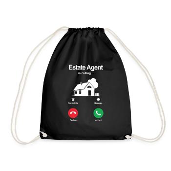 Real estate agent - Drawstring Bag - black - Front