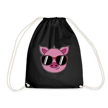 Kühles Schwein - Turnbeutel - Schwarz - Vorne