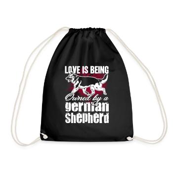 German Shepherd Owned By German Shepherd - Drawstring Bag - black - Front