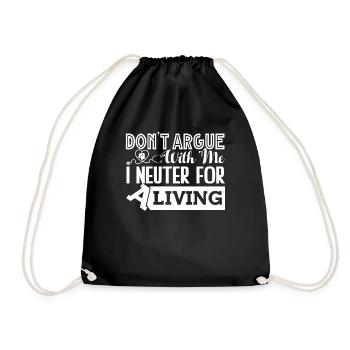 Veterinarian Neuter For Living - Drawstring Bag - black - Front