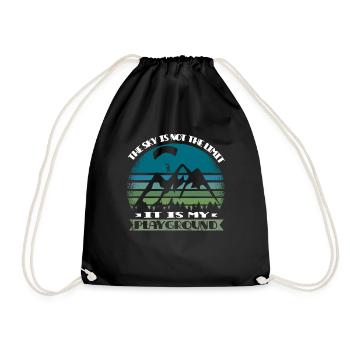 Paragliding Paraglider Paragliders Apparel - Drawstring Bag - black - Front