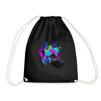 Splash Art Malinois Dog Lover Gift Idea - Drawstring Bag - black - Front