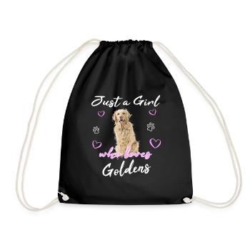 Golden Retriever Geschenkidee Hund Welpe Retriever - Turnbeutel - Schwarz - Vorne