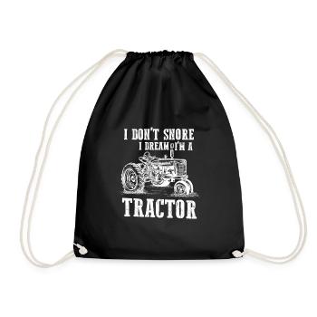 Funny tractor driver farmer snore farmer - Drawstring Bag - black - Front