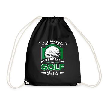 Golf Lustiger Golf - Turnbeutel - Schwarz - Vorne