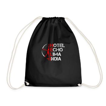 Helicopter for helicopter pilots - Drawstring Bag - black - Front