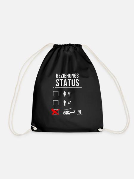 Witziges Helicopter Beziehung Status Design - Turnbeutel - Schwarz