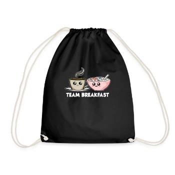Cereals Coffee Team Breakfast Food Lover Gift - Drawstring Bag - black - Front