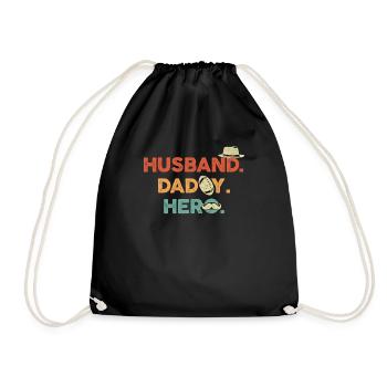 Dad dad - Drawstring Bag - black - Front