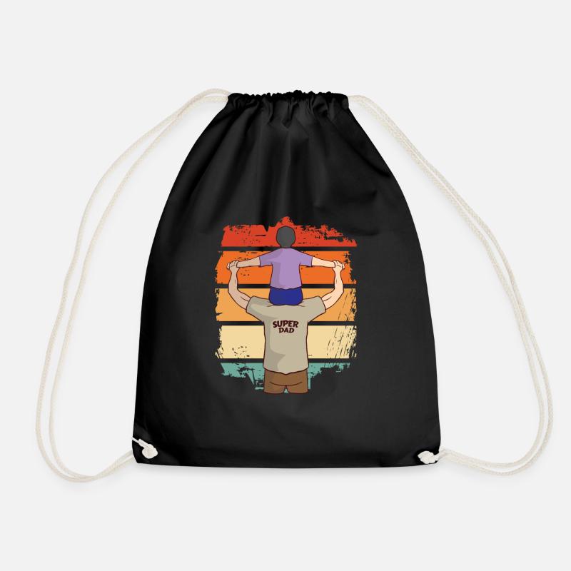 Dad dad - Drawstring Bag - black