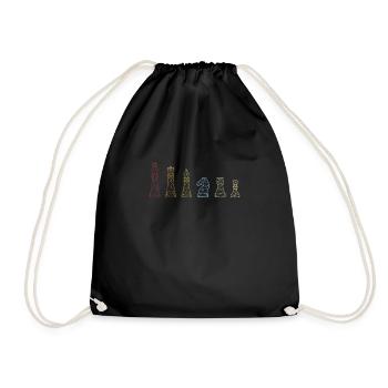 Cool chess queen king rook gift - Drawstring Bag - black - Front