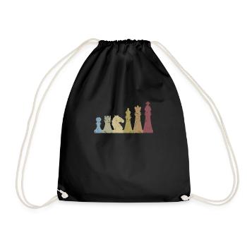 Cool chess queen king rook gift - Drawstring Bag - black - Front