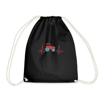 Tracteur battement de coeur agriculture ferme - Sac de sport léger - noir - Devant
