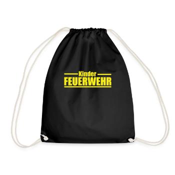 Kinderfeuerwehr freiwillige Feuerwehr Geschenk - Turnbeutel - Schwarz - Vorne