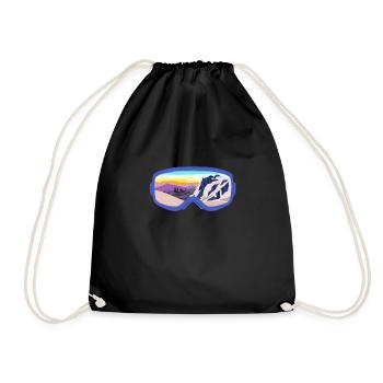 Ski Goggles Snowboard Apres Ski Skier Skier Skiing - Drawstring Bag - black - Front