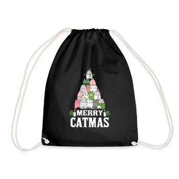 Noël t-shirt de Noël Félin - Sac de sport léger - noir - Devant