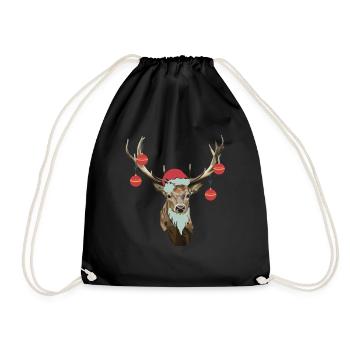 Chemise de Noël cerf meilleur cadeau fan de cerf - Sac de sport léger - noir - Devant