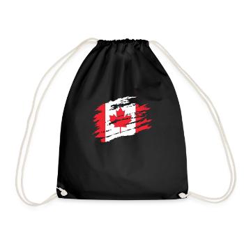 Canadian Flag Canada Soccer Handball Ice Hockey - Turnbeutel - Schwarz - Vorne