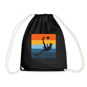 Soccer Footballer Rainbow Playing Soccer Boy - Drawstring Bag - black - Front