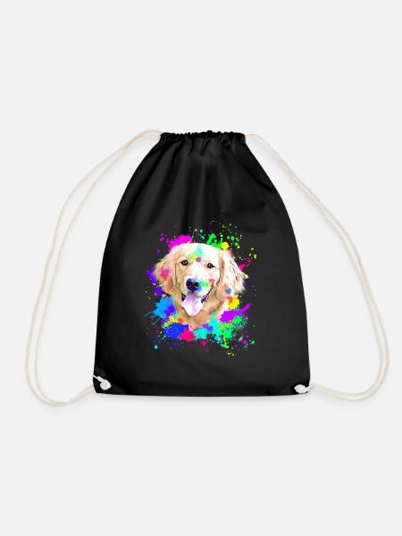 Golden Retriever Splash Art Hund - Turnbeutel - Schwarz