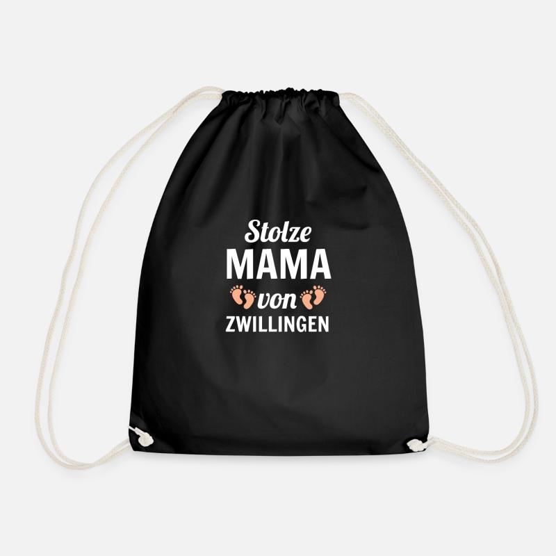Mama Zwillinge - Turnbeutel - Schwarz