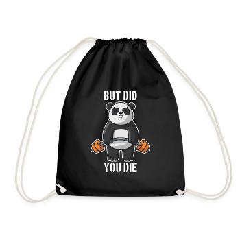 Panda Fitness Gym workout Workout Herren - Turnbeutel - Schwarz - Vorne