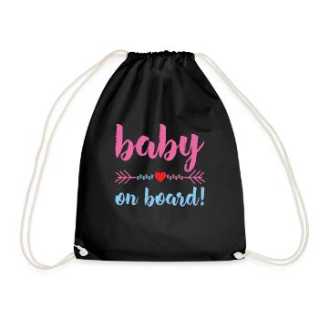 Pregnant Woman Pregnancy Pregnant Gift - Drawstring Bag - black - Front