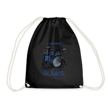 Cool batterie de musique de batterie cadeau - Sac de sport léger - noir - Devant