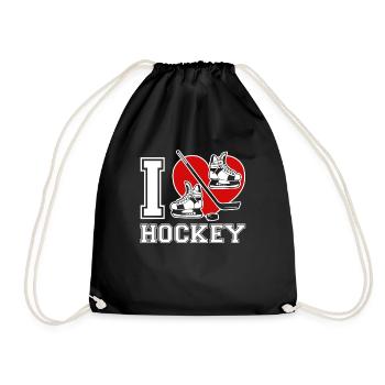 Hockey J'aime le hockey - Sac de sport léger - noir - Devant
