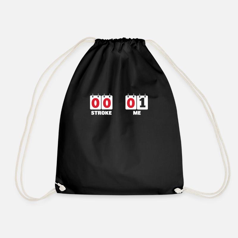 Stroke 0 me 1 - stroke survivor get well soon gift - Drawstring Bag - black