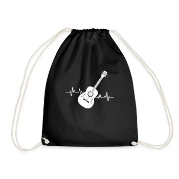 Gitarre Pulse Musik EKG Acoustic - Turnbeutel - Schwarz - Vorne