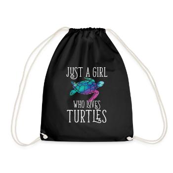 Juste une fille qui aime les tortues Idée cadeau Turtle Lov - Sac de sport léger - noir - Devant