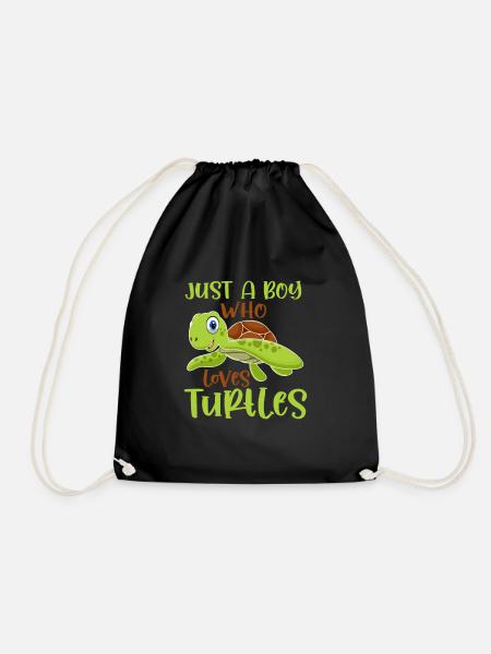 Schildkröten liebhaber Junge Reptilien Fan Kind - Turnbeutel - Schwarz