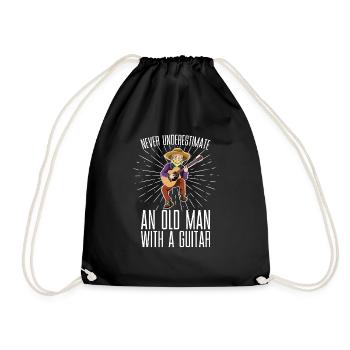 Guitare vieil homme retraité - Sac de sport léger - noir - Devant