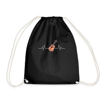 Guitar heartbeat - Drawstring Bag - black - Front