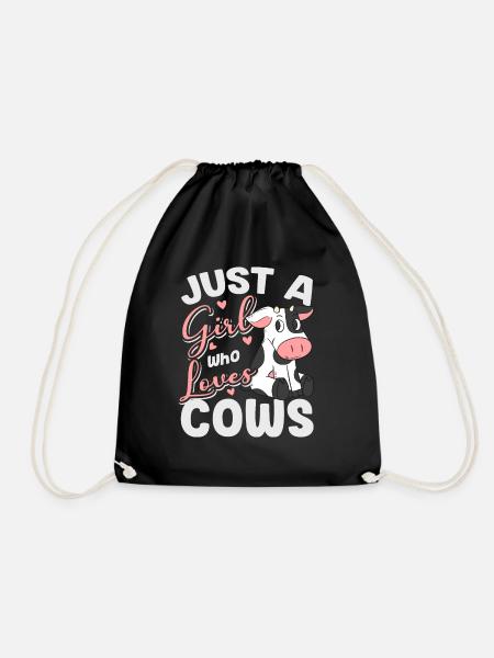 Cow painting cow beef cheese farmer's milk farm animal - Drawstring Bag - black