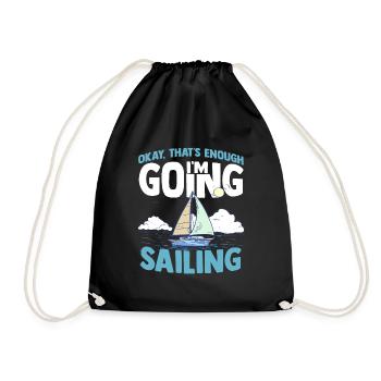 Sailing sailboat regatta dinghy nautical catamaran - Drawstring Bag - black - Front