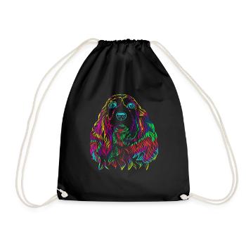 Colorful cocker spaniel dog - Drawstring Bag - black - Front