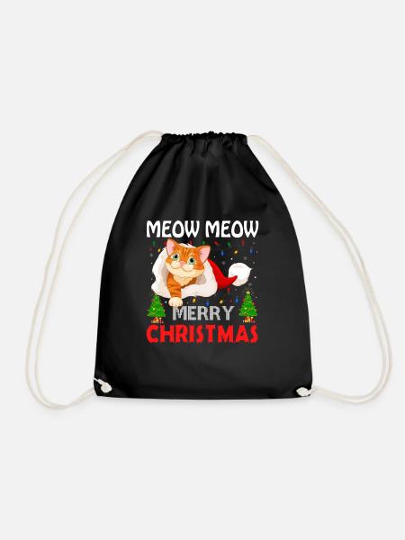 WEIHNACHTEN - MEOW MEOW MERRY CHRISTMAS KATZE - Turnbeutel - Schwarz
