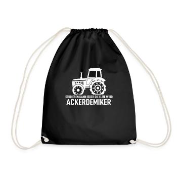 Ackerdemiker Traktor Bauer Landwirt Gülle Jungs - Turnbeutel - Schwarz - Vorne