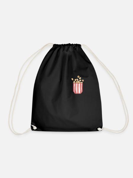 Popcorn Kino Geschenk - Turnbeutel - Schwarz
