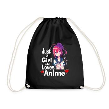 Chemise Manga Anime Teenage Girl - Juste une fille - Sac de sport léger - noir - Devant