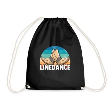 Linedance Western Countrymusic Tanzsport - Turnbeutel - Schwarz - Vorne