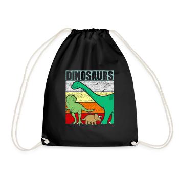 dinosaur - Drawstring Bag - black - Front